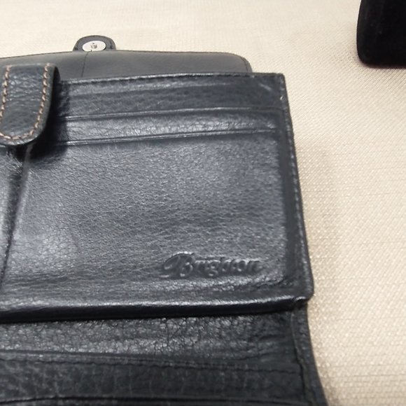 BRIGHTON BLACK PEBBLE LEATHER TRIFOLD WALLET - Picture 3 of 9